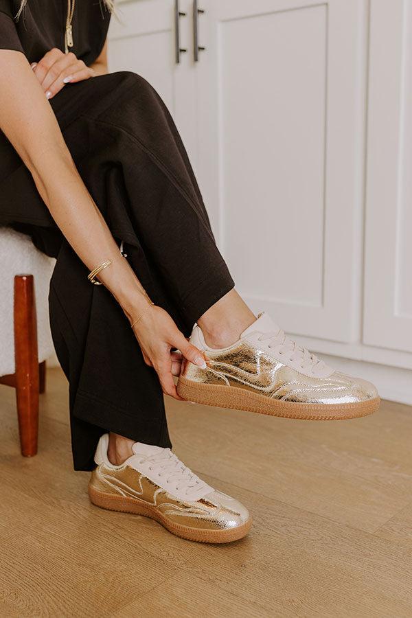 impressions The Miley Metallic Sneaker in Gold