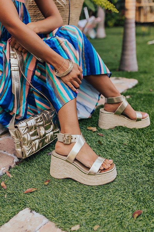 Impressions The Miranda Metallic Wedge In Gold