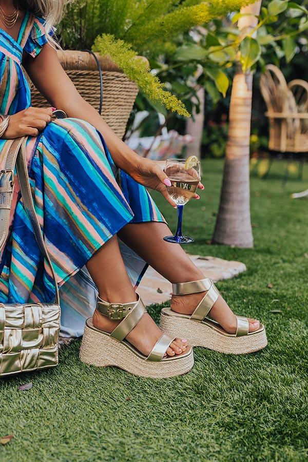impressions The Miranda Metallic Wedge in Gold