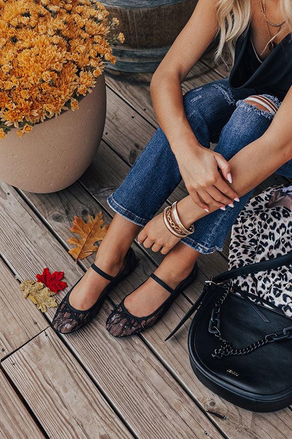 Impressions The Myla Lace Flats In Black