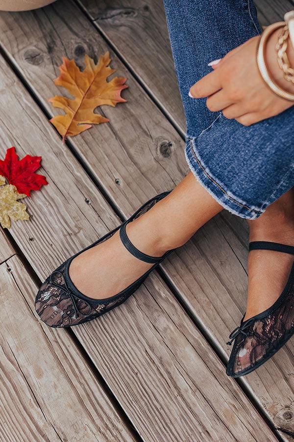 Impressions The Myla Lace Flats In Black