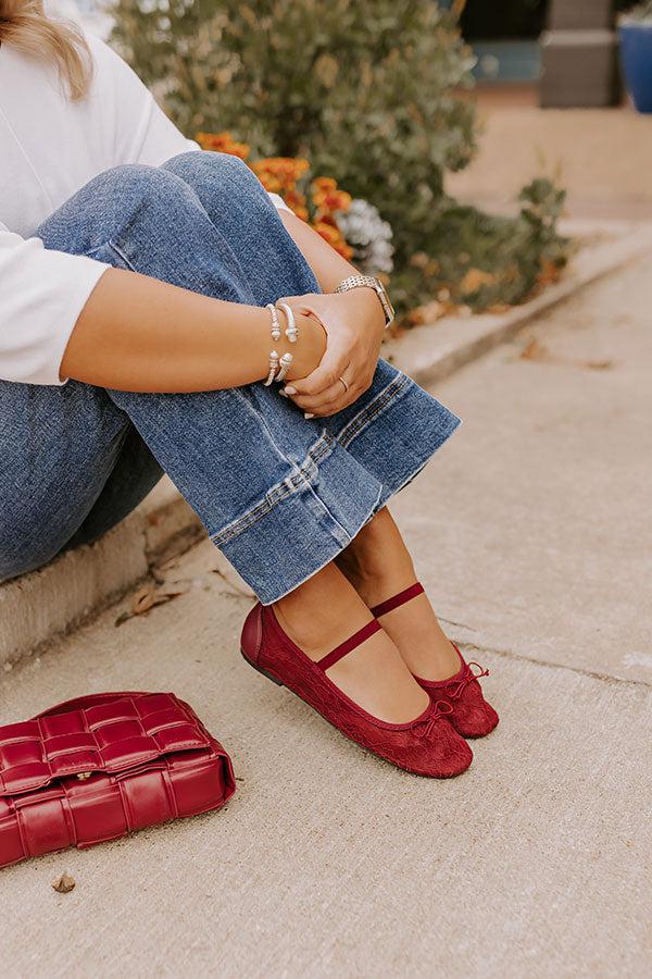 impressions The Myla Lace Flats in Wine