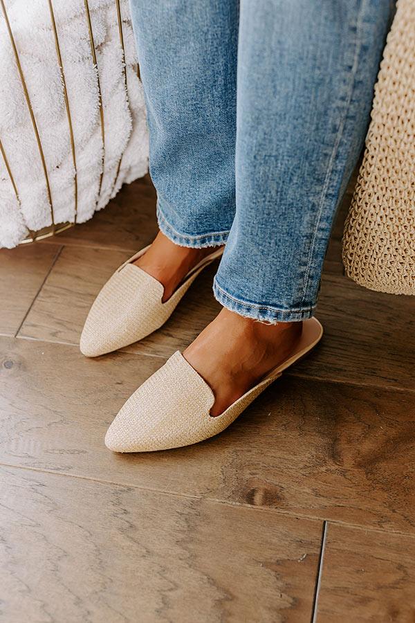impressions The Natasha Raffia Woven Flat in Tan