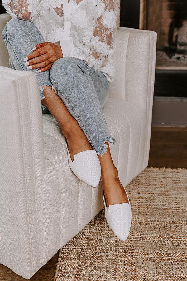 impressions The Natasha Raffia Woven Flat in White
