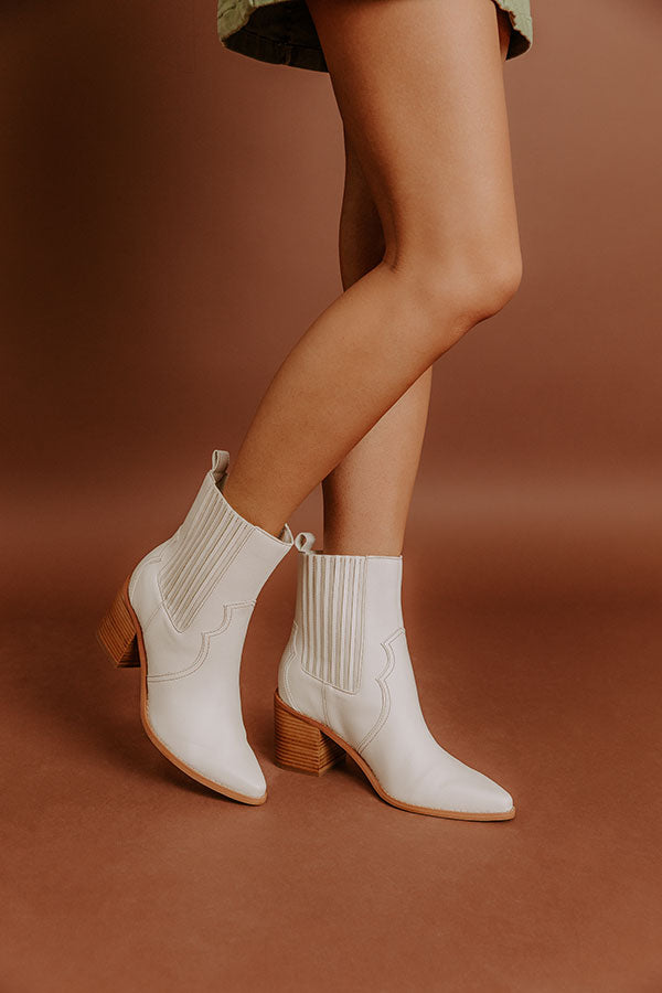 impressions The Oaklynn Faux Leather Boot in Ivory