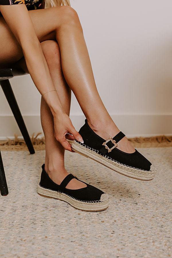 impressions The Reagan Espadrille Flats in Black