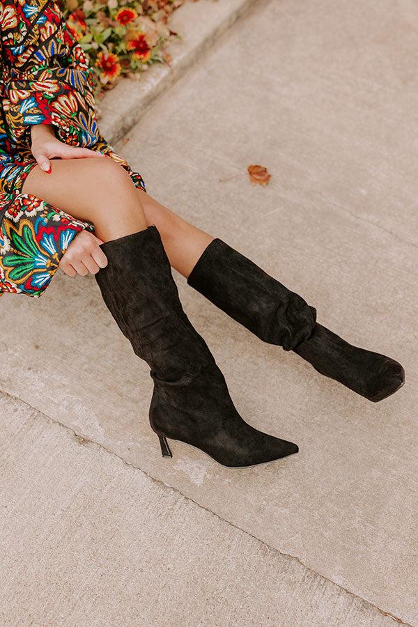 Impressions The Sadie Faux Suede Boot In Black
