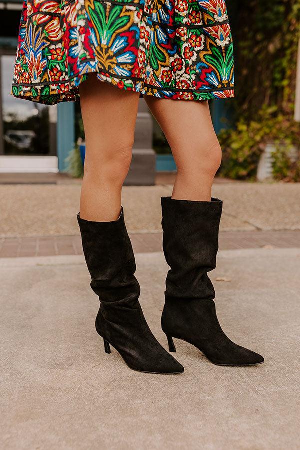Impressions The Sadie Faux Suede Boot In Black