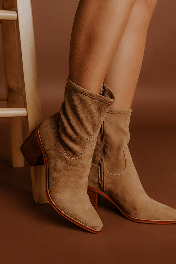 Impressions The Vienna Faux Suede Boot In Camel