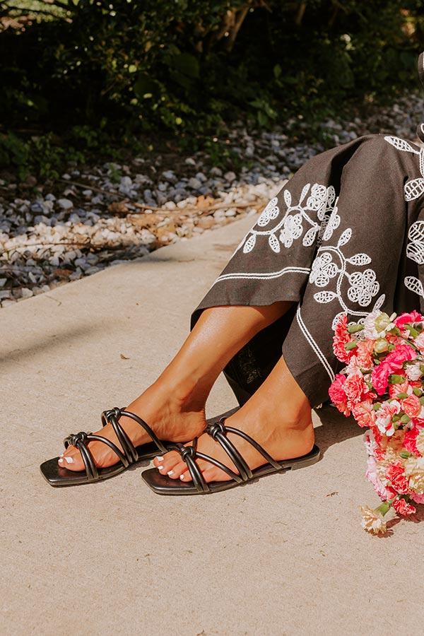 Impressions The Willa Faux Leather Sandal In Black