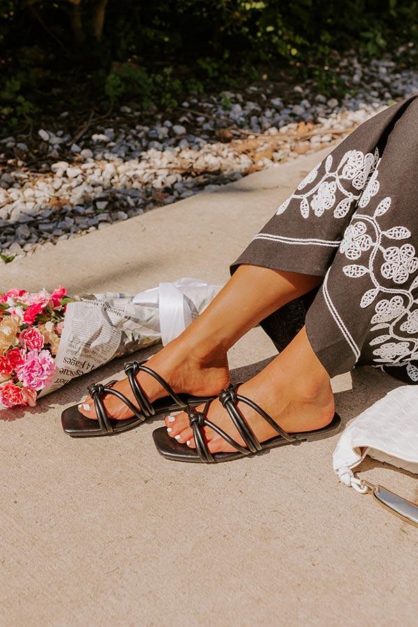 impressions The Willa Faux Leather Sandal in Black