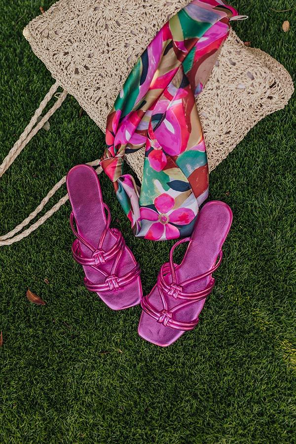 impressions The Willa Metallic Sandal in Fuchsia