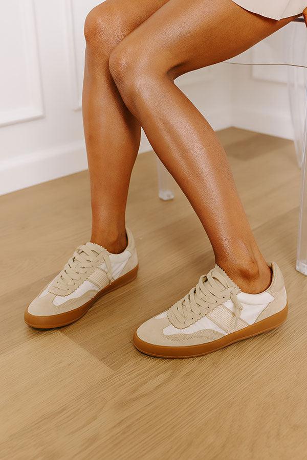 impressions The Zoey Faux Suede Sneaker in Stone