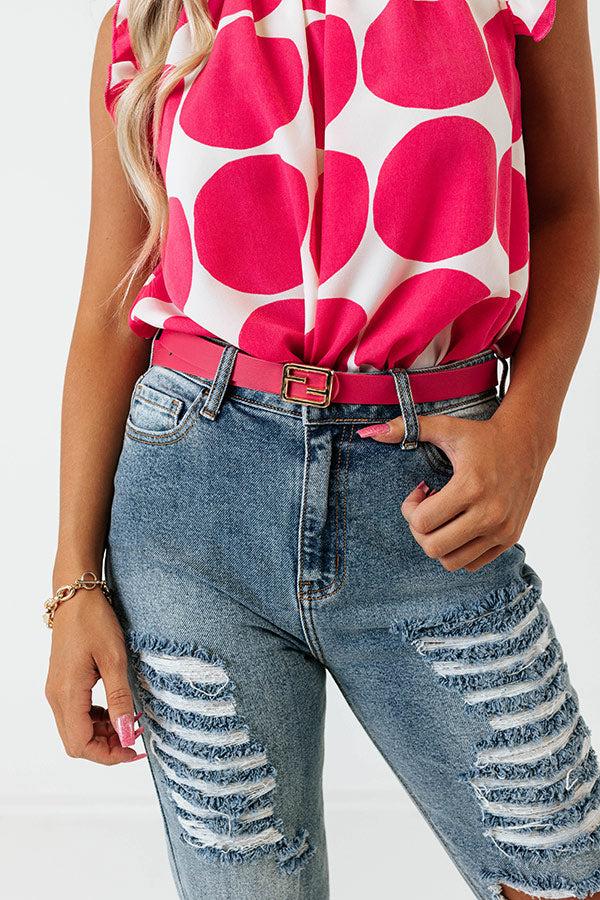 impressions Trendy Girl Faux Leather Belt In Rose
