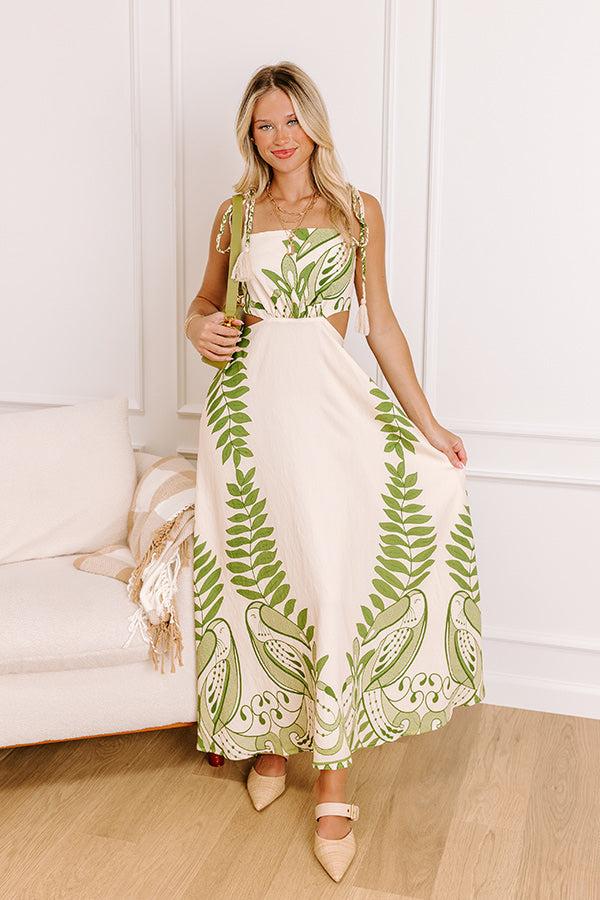 impressions Tropical Bliss Cut Out Midi Dress