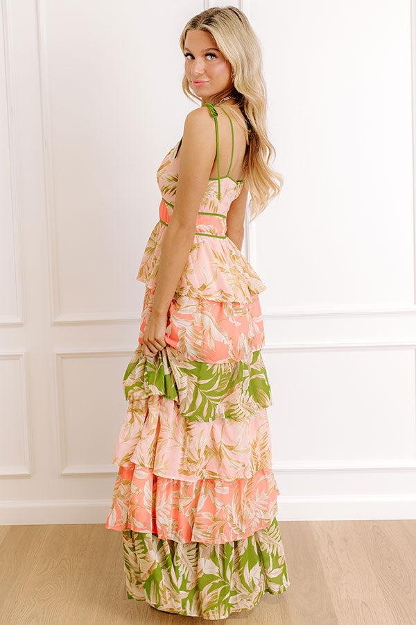 Impressions Tropical Daydream Tiered Maxi Dress