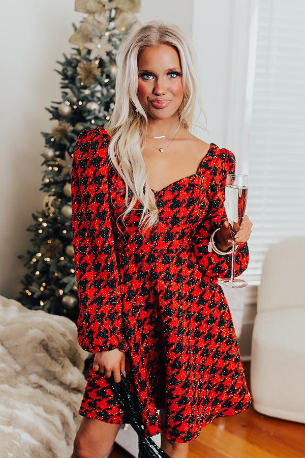 impressions Twirl The Day Away Tweed Mini Dress