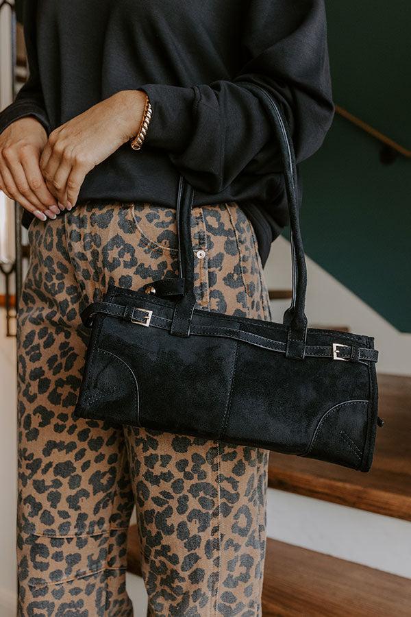 impressions Uptown Charm Faux Suede Purse in Black