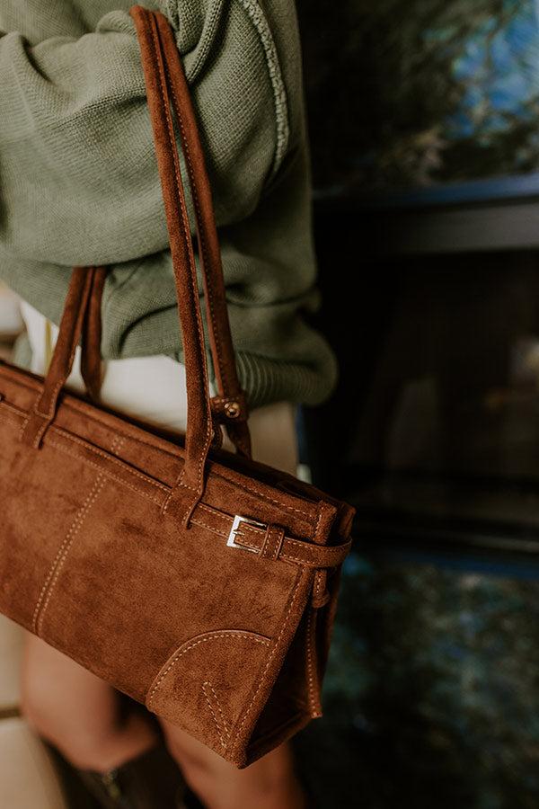 Impressions Uptown Charm Faux Suede Purse In Camel