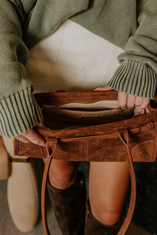 Impressions Uptown Charm Faux Suede Purse In Camel
