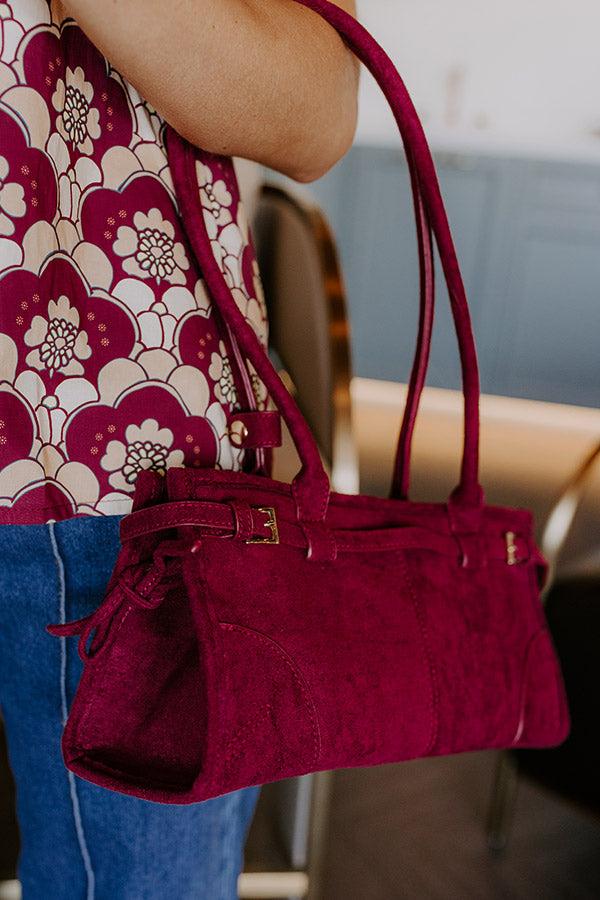 Impressions Uptown Charm Faux Suede Purse In Wine