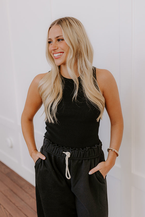 impressions Uptown Night Out Knit Top in Black