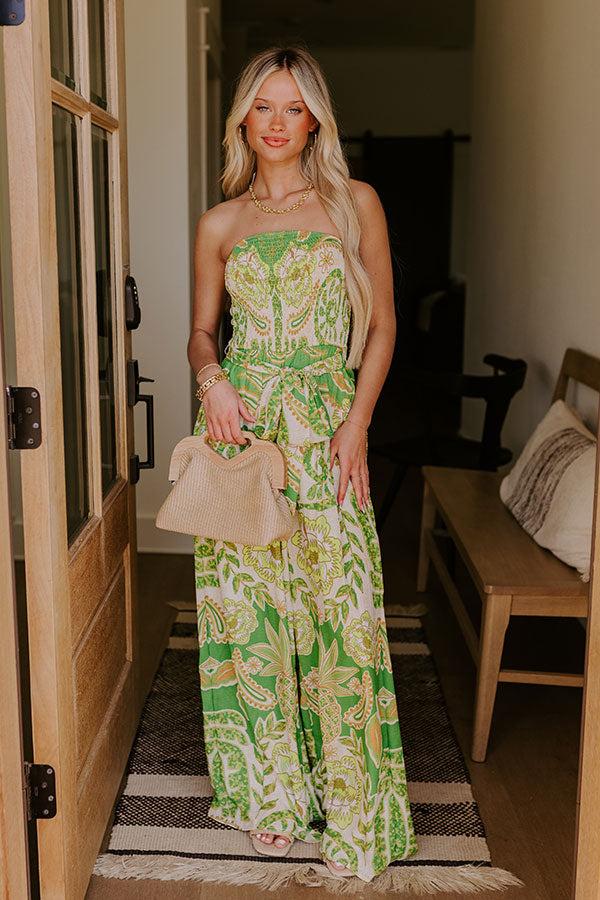 impressions Vacay Vibes Wide Leg Smocked Jumpsuit