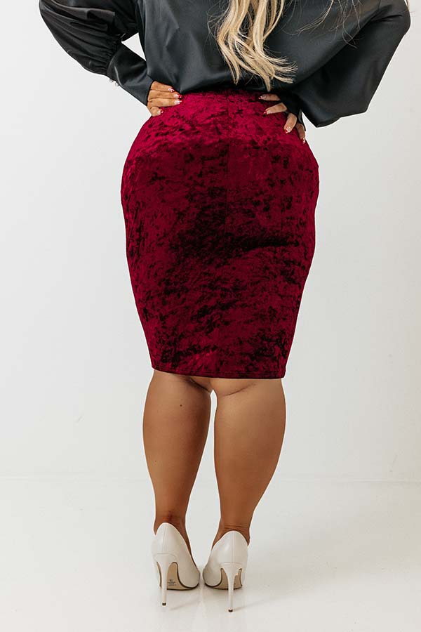 Impressions Velvet Noir Skirt Curves