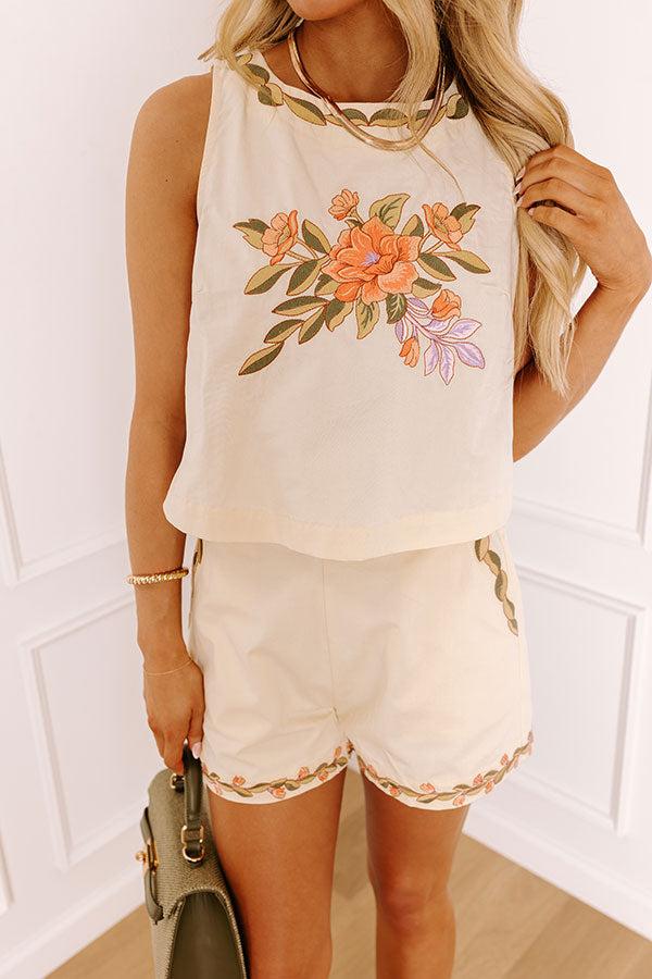 Impressions Villa Garden Embroidered Top