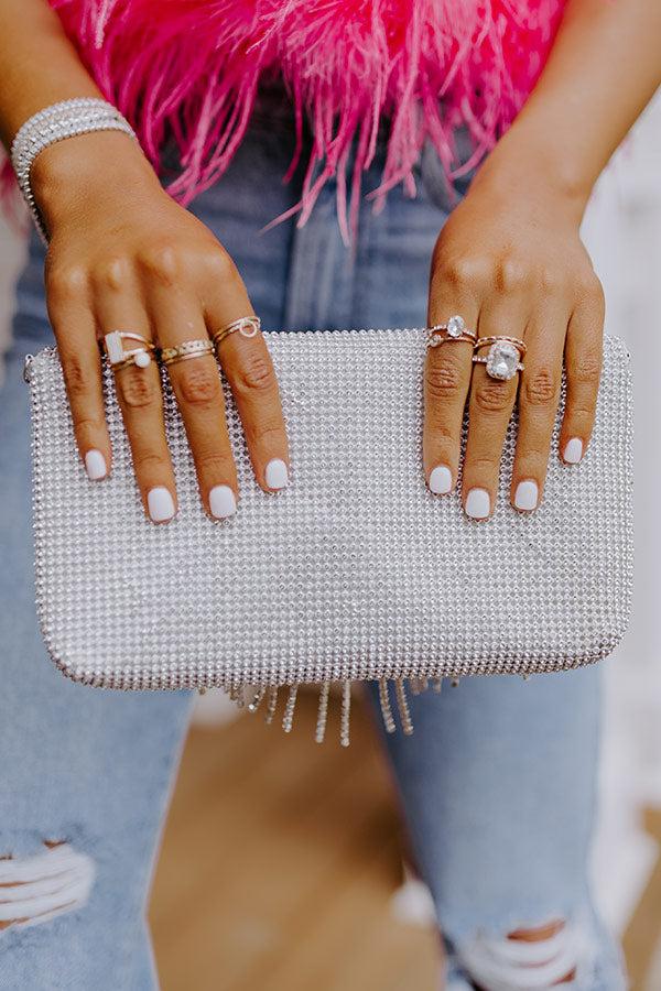 Impressions VIP Party Rhinestone Clutch In Silver