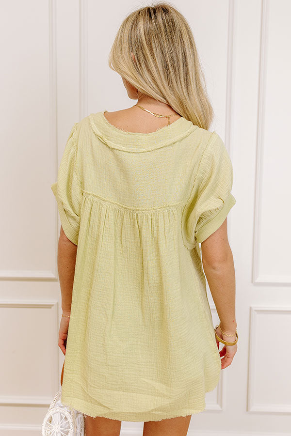 Impressions Vista Views Gauze Top In Lime Punch