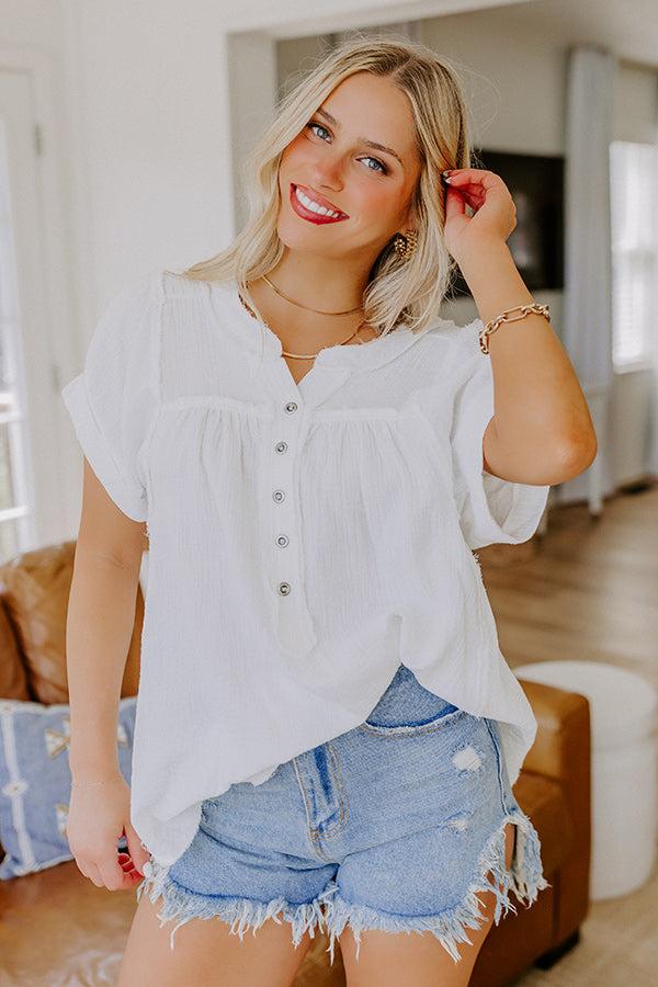 impressions Vista Views Gauze Top in White