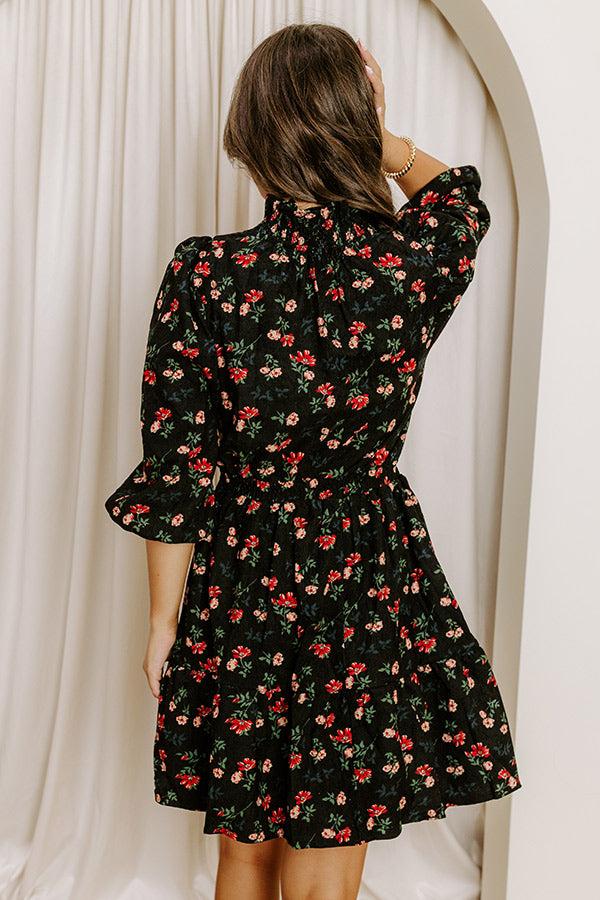 Impressions Wildflower Noir Corduroy Mini Dress