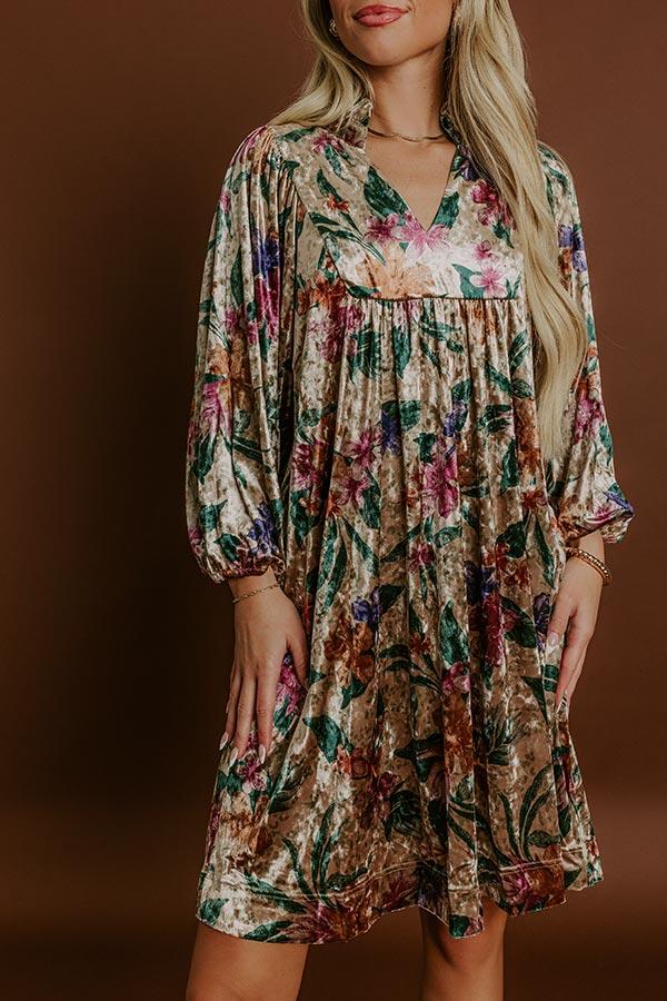 Impressions Willow Walk Floral Velvet Mini Dress