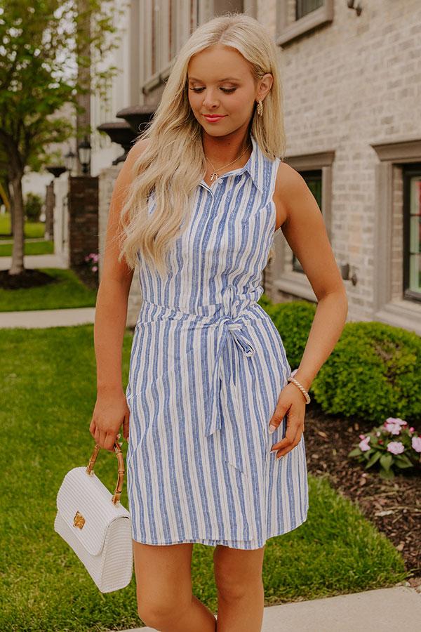 impressions Yacht Club Social Stripe Mini Dress