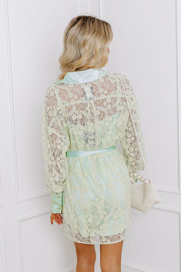 Impressions It's In The Details Lace Mini Dress In Mint