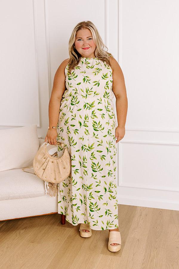 Impressions Ivy Brunch Linen-Blend Midi Dress Curves