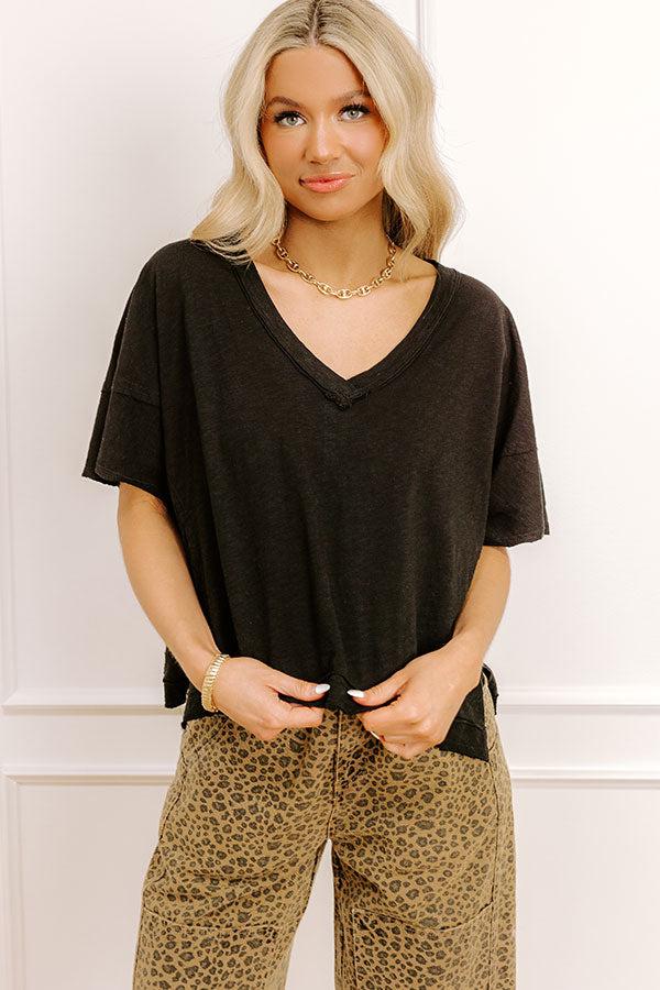 impressions Keeping It Casual Heathered Tee in Black