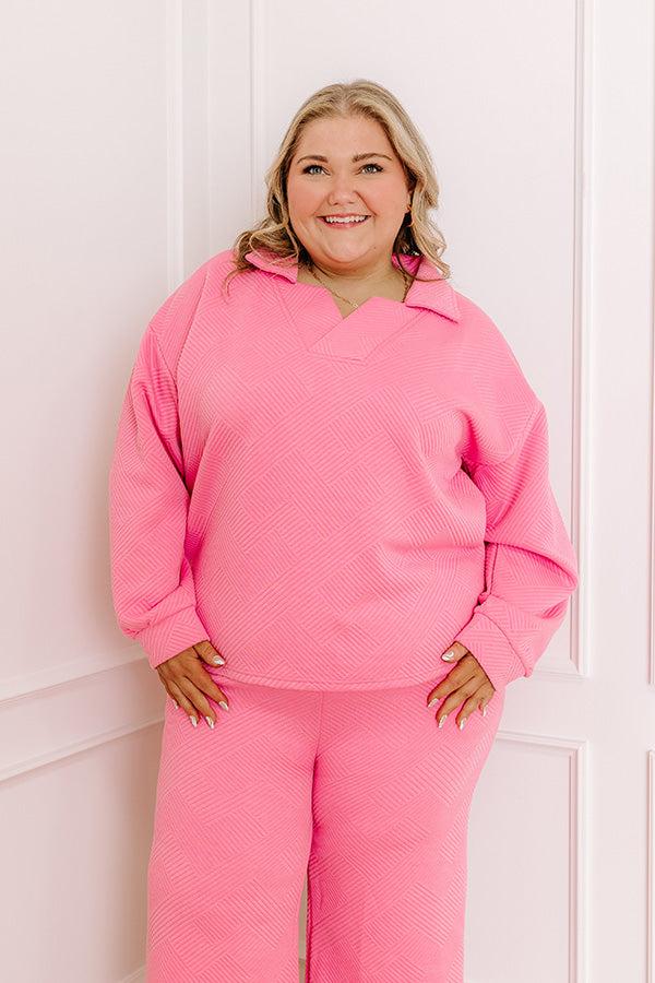 impressions Lattes First Sweatshirt in Bubblegum Pink Curves