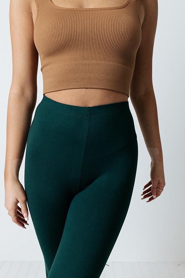 Impressions Let's Chill Ultra Soft Midrise Legging In Hunter Green