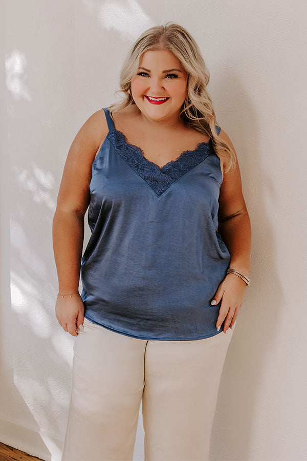 impressions Lost In A Novel Satin Tank In Riverside Curves