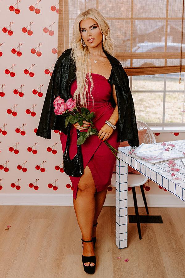 impressions Love And Leisure Midi Dress In Sangria Curves