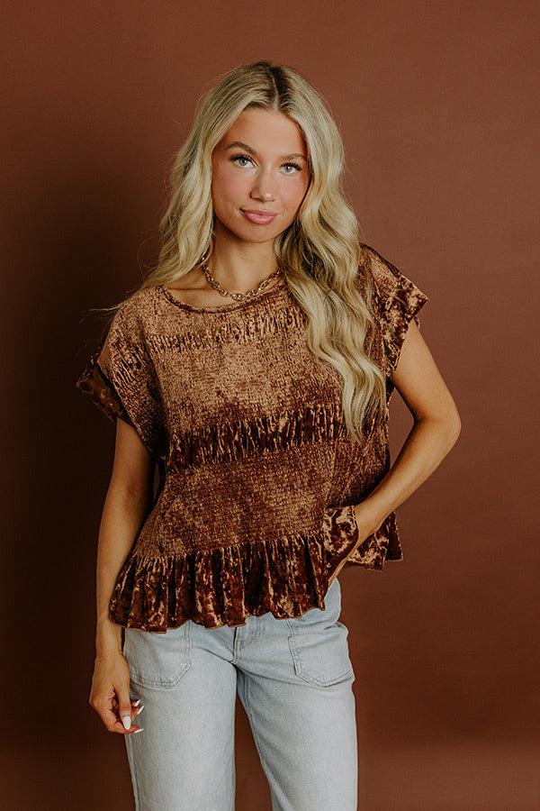 impressions Luxurious Feels Velvet Top in Chocolate