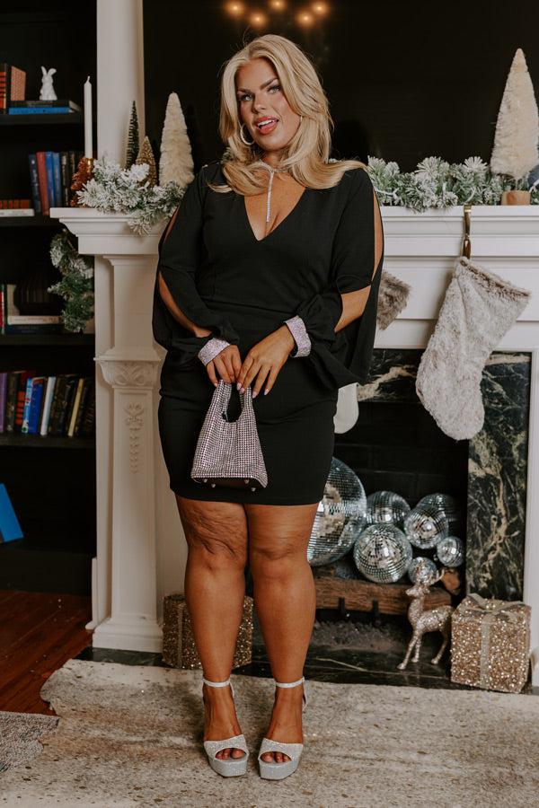 impressions Material Girl Mini Dress in Black Curves