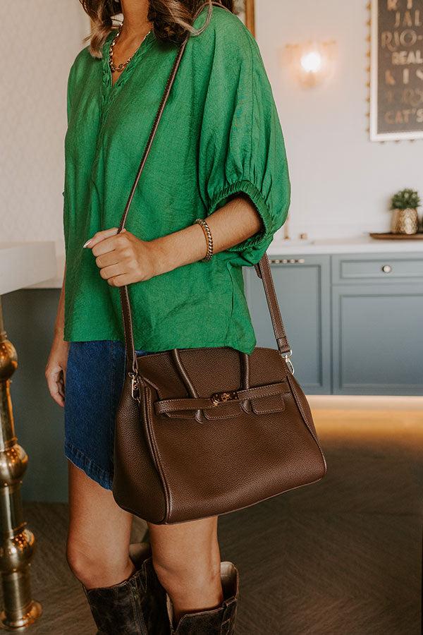 Impressions Midtown Charm Faux Leather Purse In Chestnut