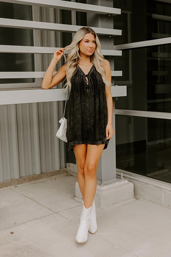 Impressions Midtown Chic Linen-Blend Romper In Vintage Black