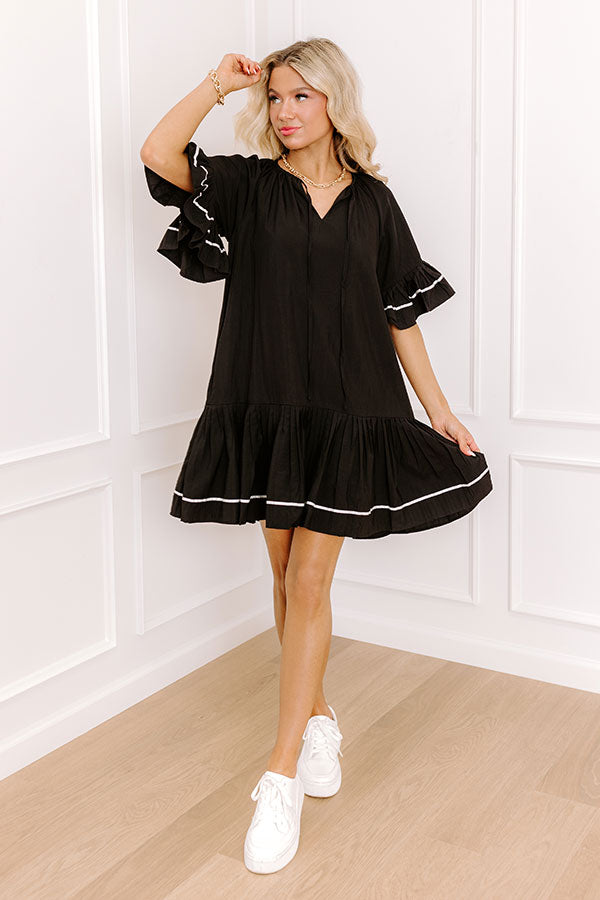 impressions Mimosas On The Patio Mini Dress in Black