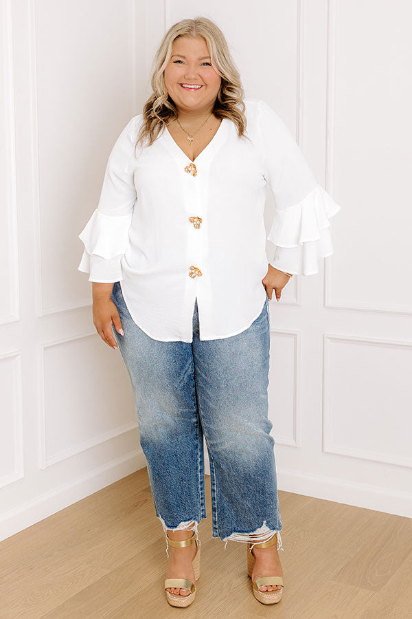 impressions Mojitos On The Patio Shift Top in White Curves