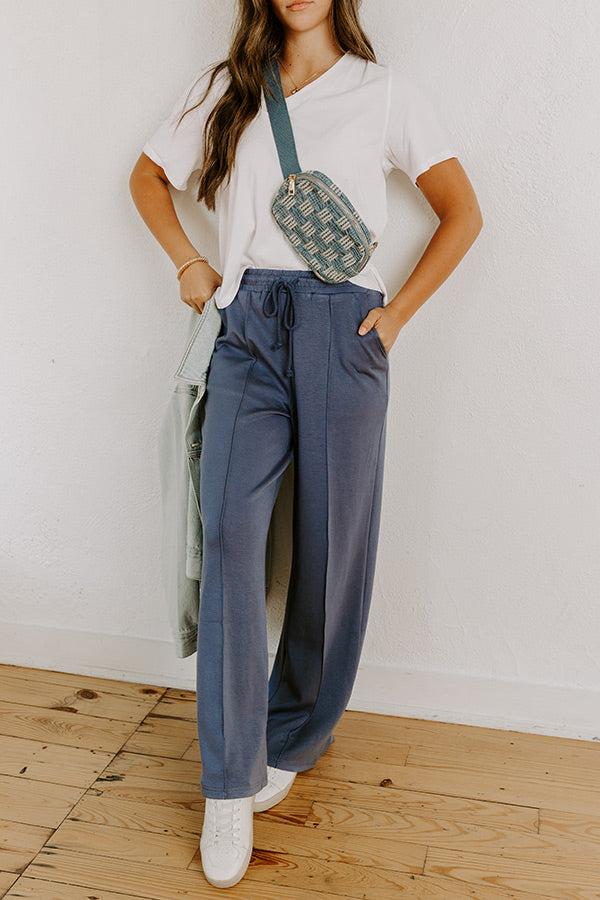 impressions Morning Dew High Waist Scuba Pants in Riverside