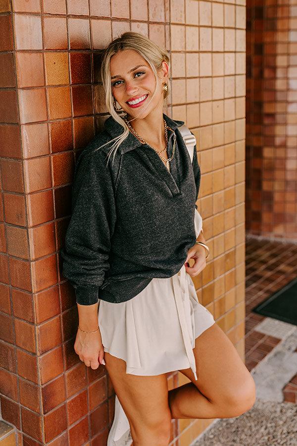 impressions Mountain Lodge Cutie Sweatshirt in Charcoal